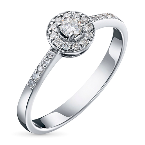 Sterling Silver Ring with 23 Round-Cut Lab-Created Diamonds 0.188