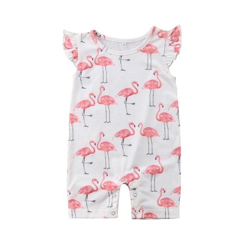 Newborn Infant Kids Baby Girl Flamingo Romper