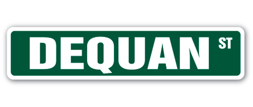 SignMission SS-DEQUAN 4 x 18 in. Childrens Name Room Street Sign - Deq