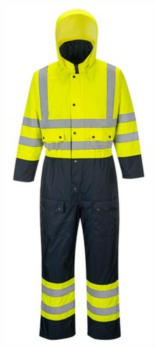 Portwest S485 Extra Large Contrast Quilted Coverall Lined, Yellow 