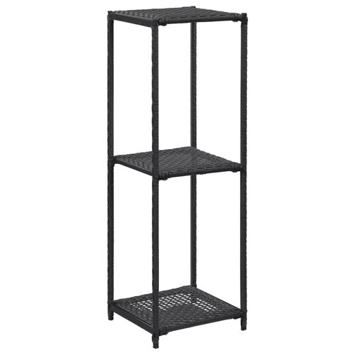 Storage Shelf Black 11.8"x11.8"x35.4" Poly Rattan
