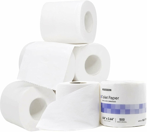 McKesson Toilet Paper Roll. Pack of 96 Tissue Paper 3.5" x 4" White