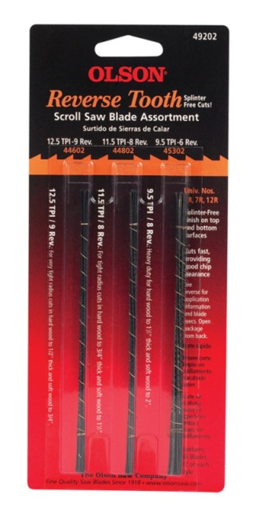 Olson Saw FR49202 Reversed Tooth Scroll Blade Assortment - 