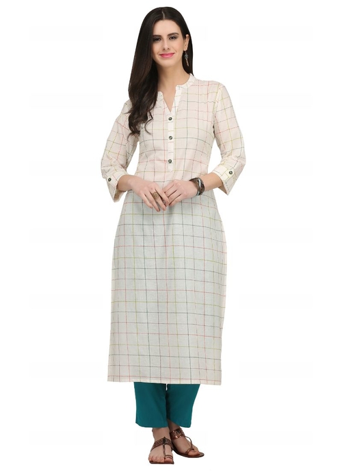 White Color Cotton Kurti