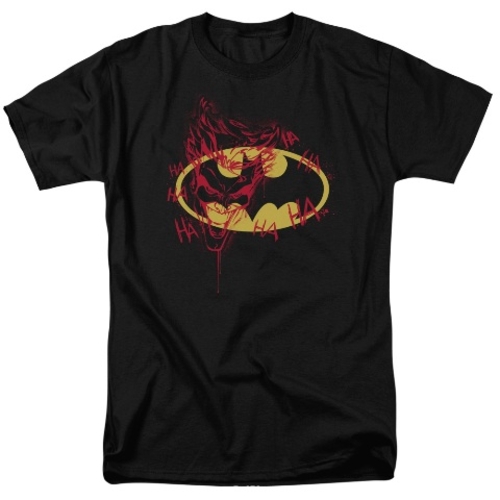 Trevco Batman-Joker Graffiti - Short Sleeve Adult 18-1 Tee - Black&#44