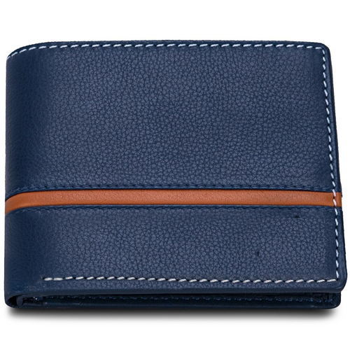 Navy Leather Wallet for Men