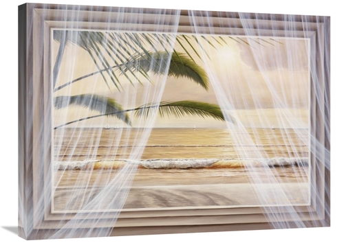 Global Gallery GCS-394001-2432-142 24 x 32 in. Framed Surf & Palm VIew