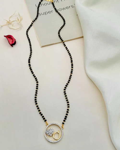 Stunning Gold Plated American Diamond Mangalsutra