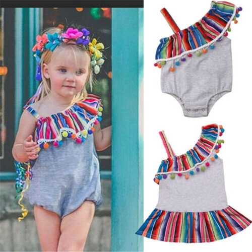 Pudcoco Fashion One Shoulder Baby Girl Sister