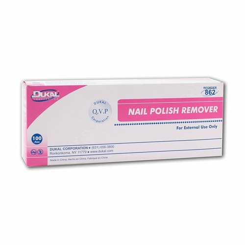 Dukal Nail Polish Remover Pads. Pack of 100 Acetone Free Remover