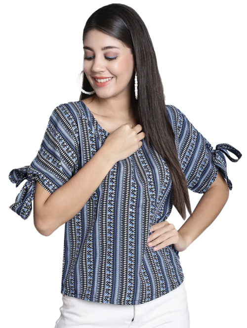 Women's Straight Round Neck Top(SizeL)(ColorMulticolor)