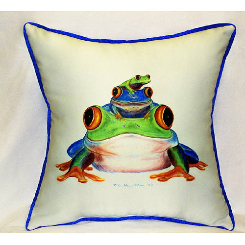 Betsy Drake HJ456 Stacked Frogs Art Only Pillow 18"x18"