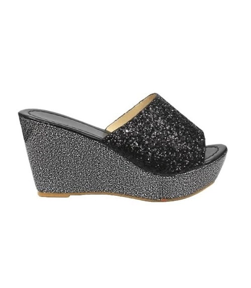 Glitter Fashionable Design Wedge Heel Sandal (Size-UK-7)