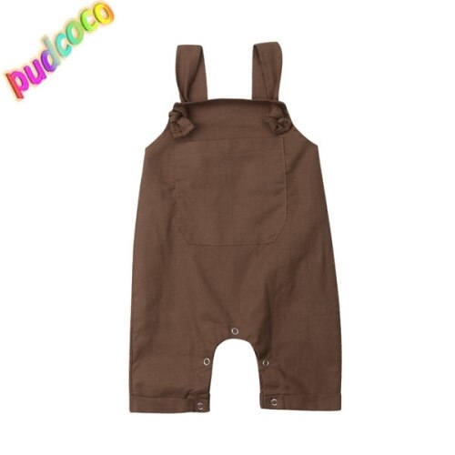 Newborn Baby Boy Girl Solid Dungarees Bib