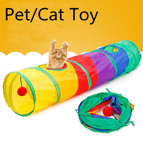 25*115CM Large Pet Cat Toy Tunnel Colorful Crinkly