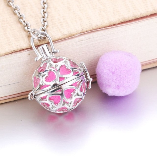 Heart Aroma Diffuser Necklace Silver Lockets