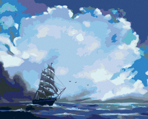 Zuty - Paint by Numbers - CLOUDS AND SAILING SHIPS (D. RUSTY RUST),