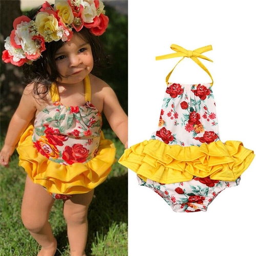 Boho Infant Baby Girls Flowers Bodysuit Cotton