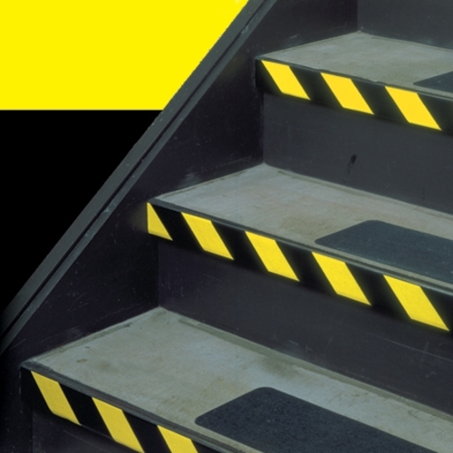 Tape Logic T94363PKBY 4 in. x 36 yards Black & Yellow Striped Vinyl Sa