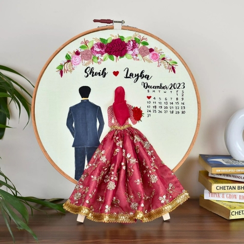 Customisable Mandap Theme Wedding Embroidery Hoop with Tassels + Free