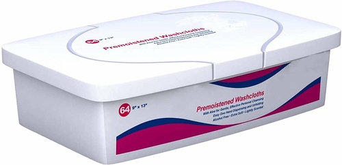 Personal Wipes. Case of 512 Pre-moistened Wipes in Tubs. Hand