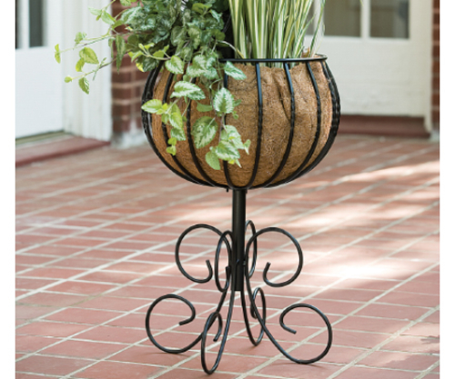 Gardman R11 R954 14 In. Steel Patio Urn With Coco Liner