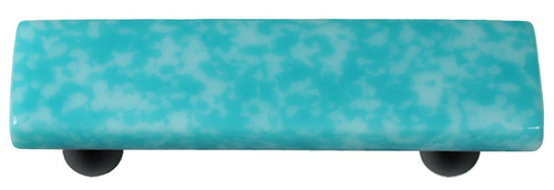 Hot Knobs HK8054-PB Granite Turquoise Blue & White Rectangle Glass Cab