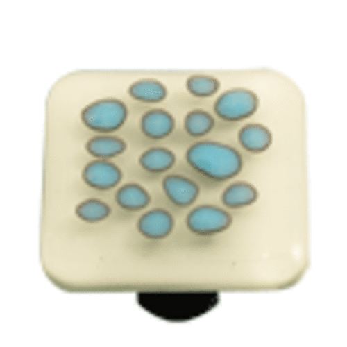 Hot Knobs HK6008-KB Reactive Clear White Square Glass Cabinet Knob - B