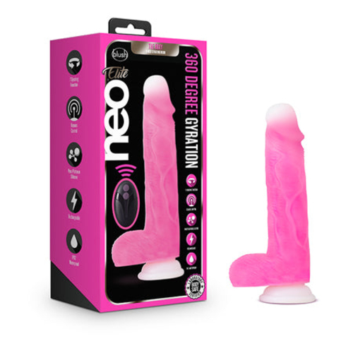 Blush Neo Elite Roxy 8 in. Silicone Gyrating Dildo with Balls &