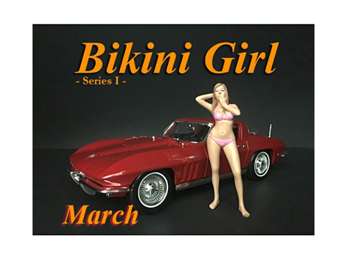 March Bikini Calendar Girl Figure for 1/18 Scale Models by American
