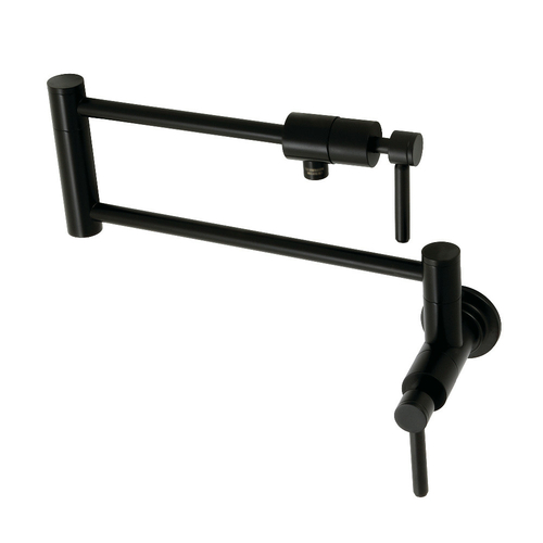 Kingston Brass KS4100DL Concord Wall Mount Pot Filler, Matte Black