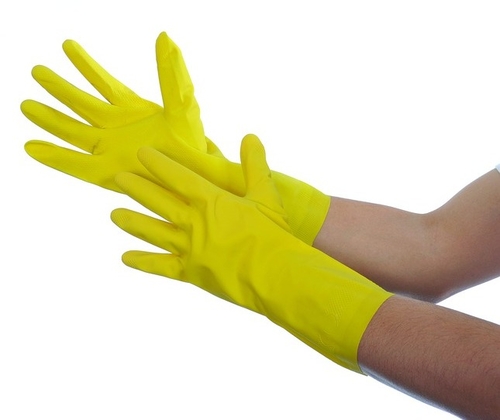 Yellow Household Latex Gloves Small