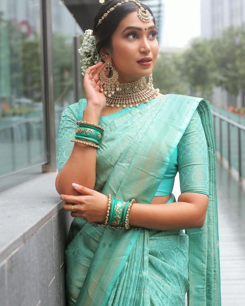 Sky Blue Deginer Saree