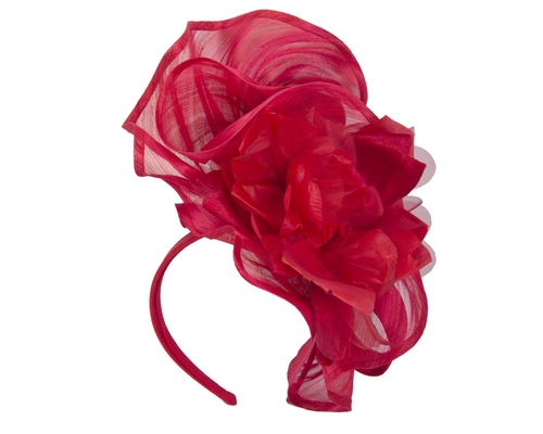 Bespoke large red fascinator