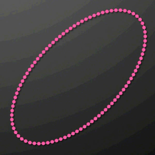 Blinkee A430 Smooth Round Opaque Bead Mardi Gras Necklace, Pink - 
