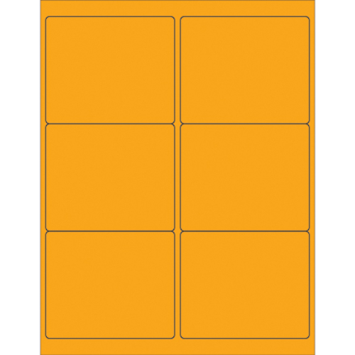 Box Partners LL180OR 4 x 3.33 in. Fluorescent Orange Rectangle Laser L