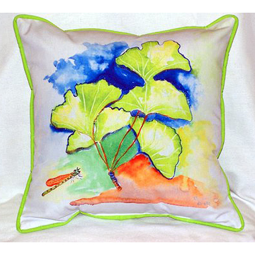 Betsy Drake HJ152 Ginko Leaves Large Indoor-Outdoor Pillow 16 in. x 20