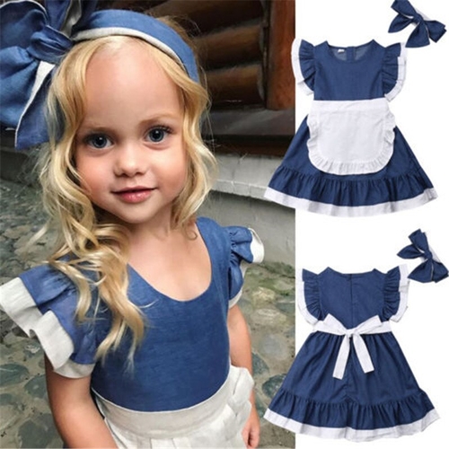 Retro Girls Pastoral Style Kids Baby Girls Outfits