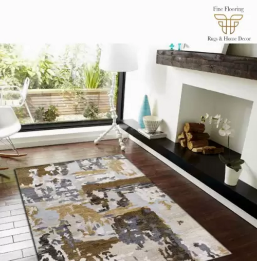 Multicolor Wool Area Rug  (5 cm, X 8 cm, Rectangle)