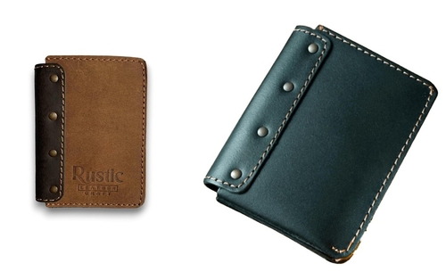 Leather Wallet for Men's Bifold Stylish Compact Brown Wallet Card