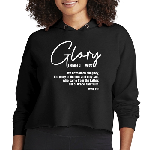 Womens Cropped Hoodie Glory - Christian Inspiration