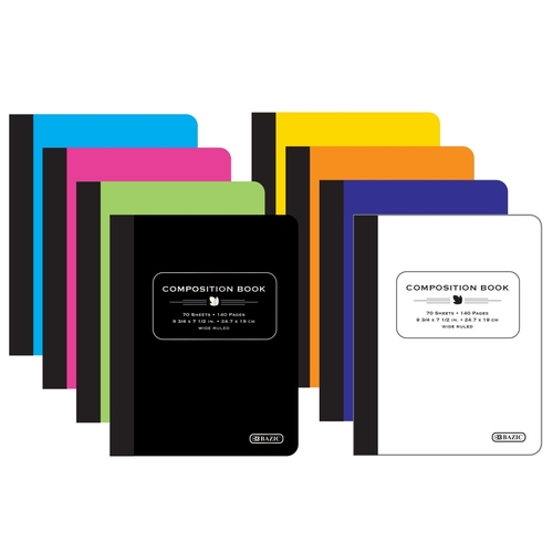 Bazic Products 5088 Wide Ruled 70 Sheets Poly Cover Composition Book&#