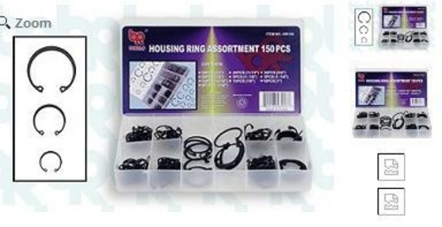 Big Roc Tools HR150 150 Pc Housing Ring Assortment- 2 x 9 in.