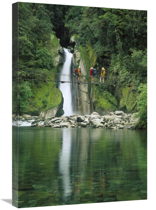 Global Gallery GCS-453409-2030-142 20 x 30 in. Hikers on Bridge, G