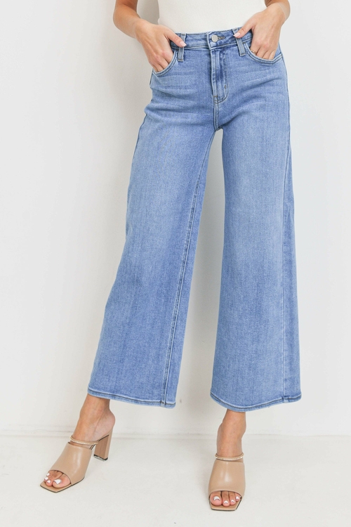 Main JUST BLACK DENIM HIGH RISE WIDE LEG JEAN image