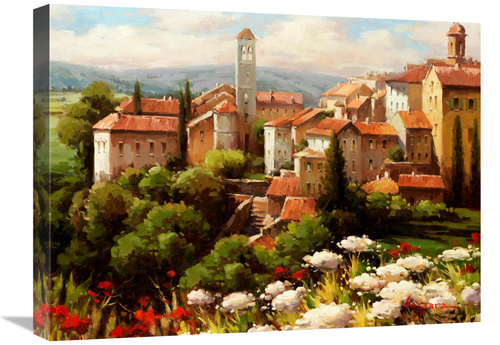 Global Gallery GCS-132482-1824-142 18 x 24 in. Village Bell Tower Art 