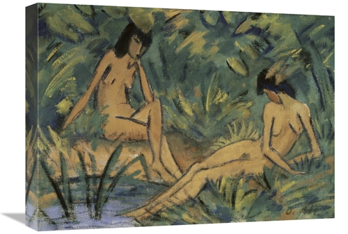 Global Gallery GCS-282577-22-142 22 in. Girls Seated at the Water Art 