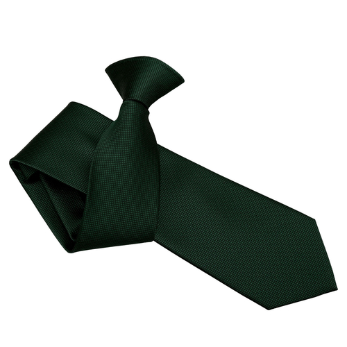 Solid Check Clip On Slim Tie - Dark Green