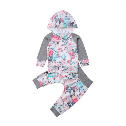 Newborn Baby Boys Girls Kids Floral Hooded