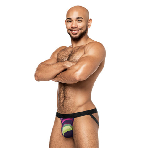 Male Power Galactic Strappy Ring Jock Print L/XL